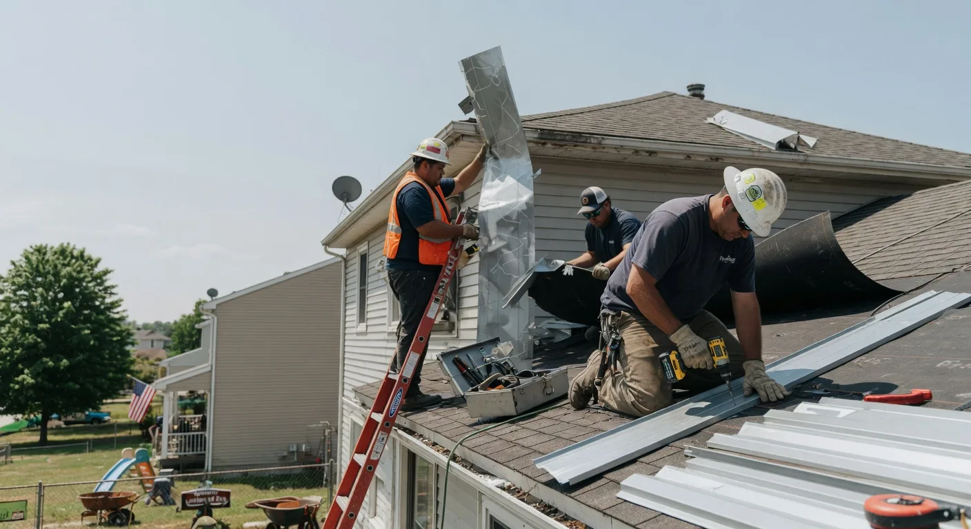 Storm Damage Metal Roof Repair in Union Mills, IN